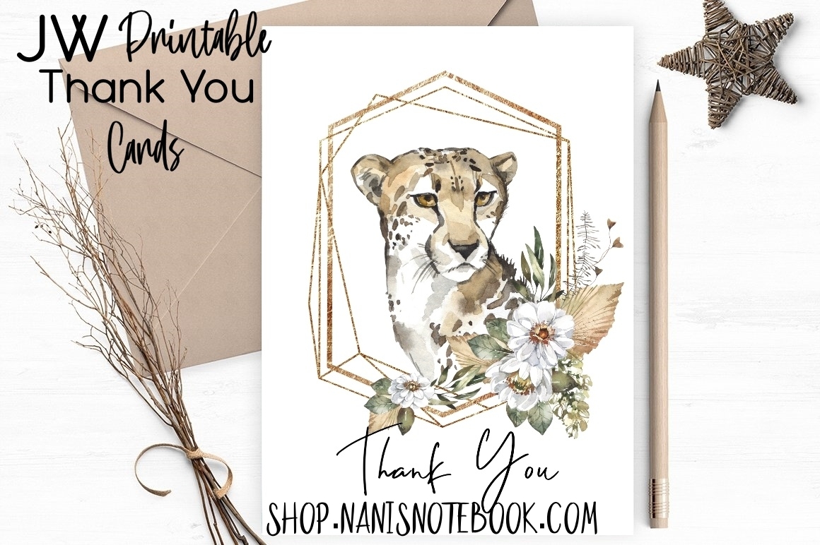 JW Thank You Cards – Animals of the Savanna | Nani's Notebook Shop